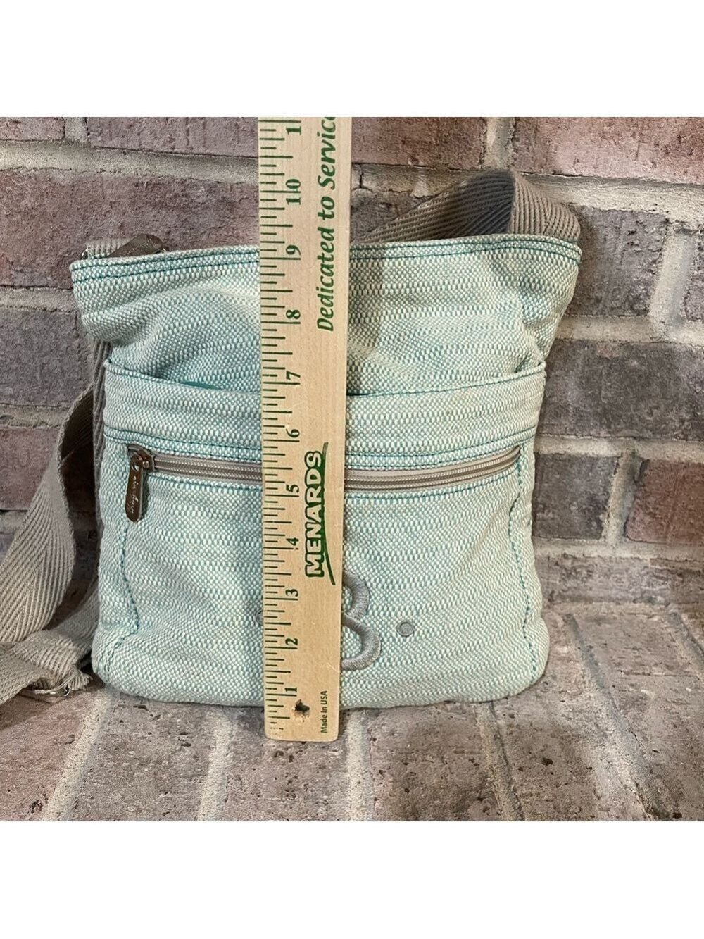 Chic Aqua Crossbody Bag with Initial B - Picture 4 of 8